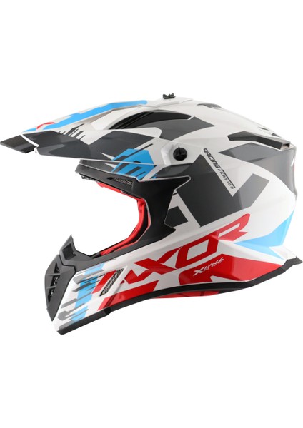 X-Cross X1 Kask White Red Blue