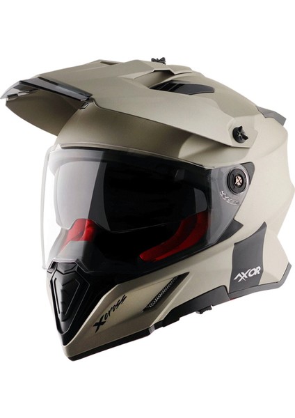 X-Cross Dual Vizör Kask Nickel Red - Pinlock Dahil