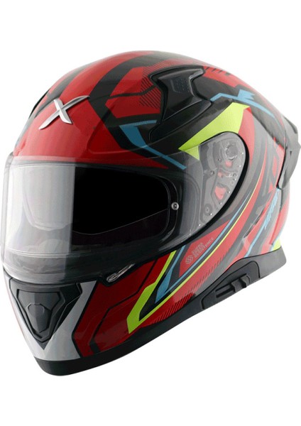 Apex Road Trip Kask Red Blue Gloss