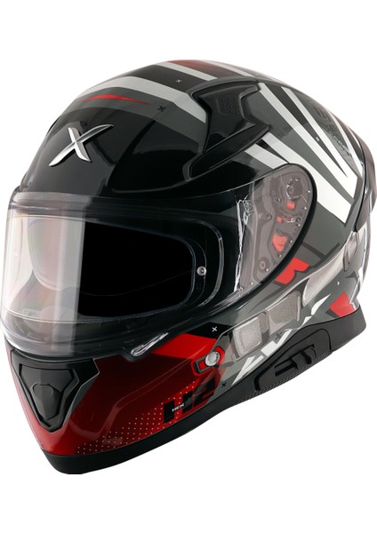 Apex Hex-2 Kask Cool Grey Red Gloss