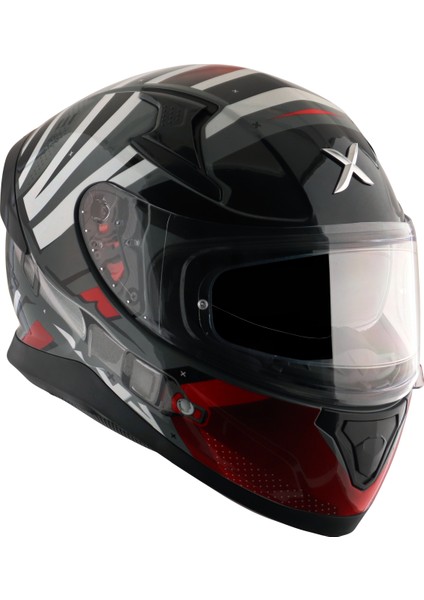 Apex Hex-2 Kask Cool Grey Red Gloss