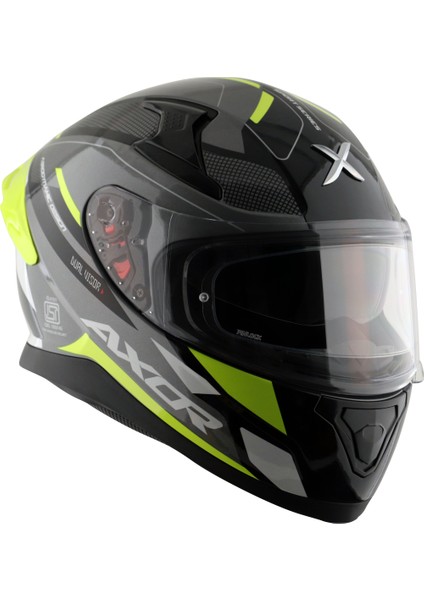 Apex Turbine Kask Athena Grey Neon Yellow Gloss