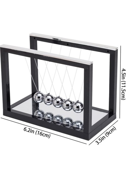 Hediye Fikri Newton Beşik Denge Topları, Aynalı Masa Üstü Dekorasyon, Ev ve Ofis Için Kinetik Hareketli