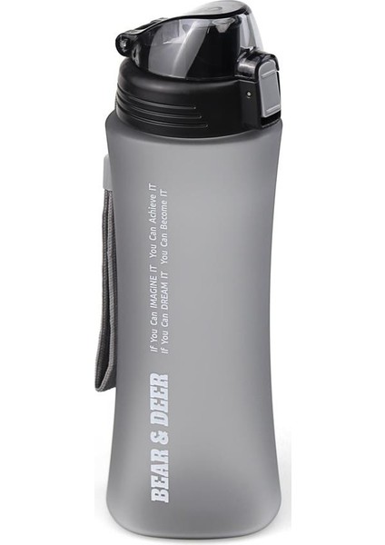 Bear & Deer Buzlu Siyah Otomatik Kapak Detoks Filitreli Matara 660 ml 1 Adet