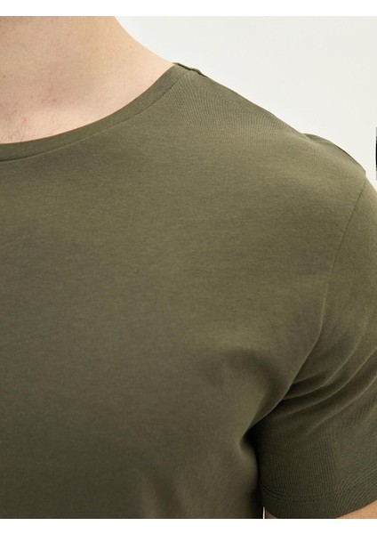 Casual Bisiklet Yaka Kısa Kollu Basic Penye Erkek Tişört