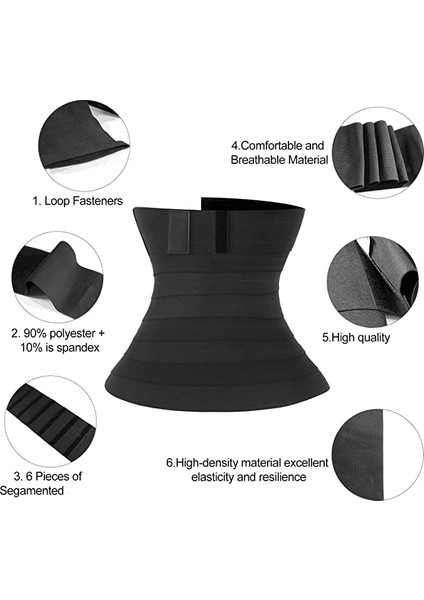 Waist Trainer Bel Inceltici Sıkılaştırıcı 4 mt Kum Saati Bel Korsesi - Unisex - Siyah fiyatları