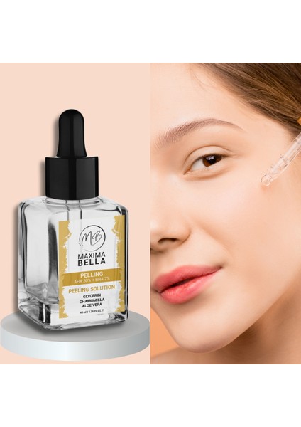 (Aha30 + Bha 2) Canlandırıcı & Cilt Tonu Eşitleyici Kırmızı Peeling Cilt Serumu |40ml|