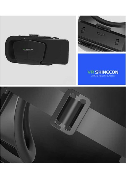 VR SHINECON G10 3D Sanal Gerçeklik Gözlüğü Siyah 3.5-7.2 Inch