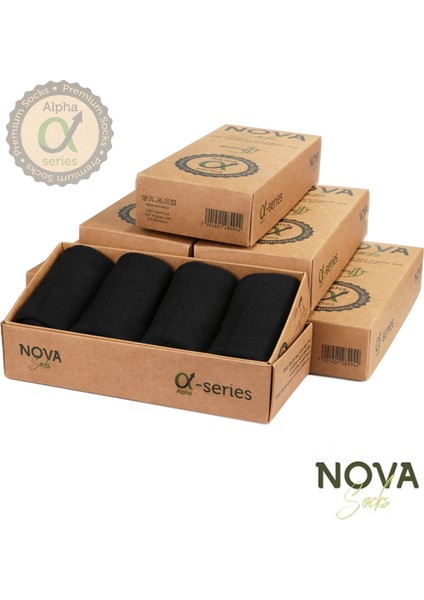 Nova Socks Bambu Erkek Soket Dikişsiz 4'lü Çorap Alpha Serisi