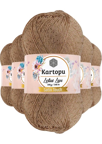 5 Adet Lotus Lux Bikini Büstiyer Bluz Simli Örgü Ipi K837 Ten