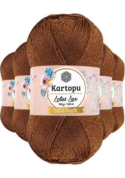 5 Adet Lotus Lux Bikini Büstiyer Bluz Simli Örgü Ipi K840 Koyu Hardal