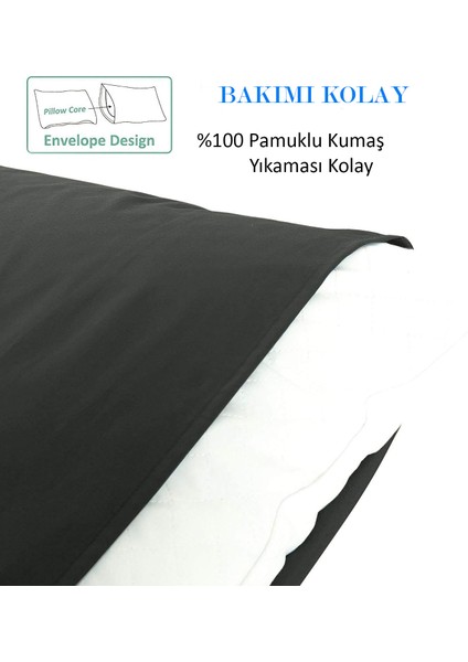 %100 Pamuklu 50X70 Yastık Kılıfı Pillow Case 3lü Paket