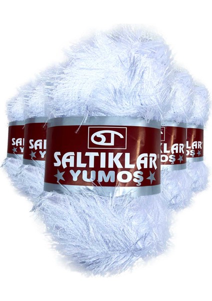 5 Adet Yumoş Sakallı El Örgü İpi Yünü Optik