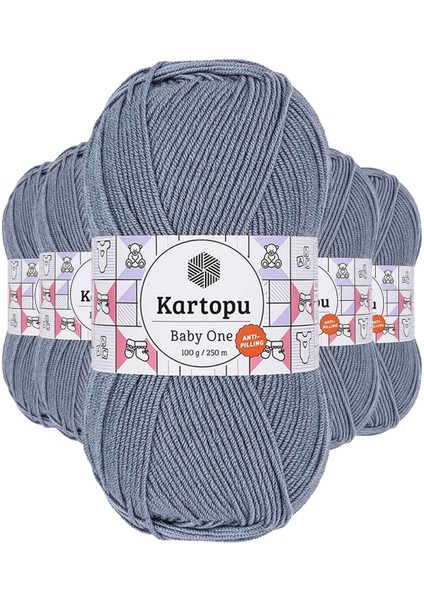 5 Adet Baby One Tüylenmeyen El Örgü Ipi Yünü Jeans Mavi K571