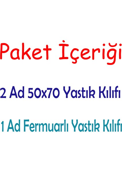 %100 Pamuklu 50X70 Yastık Kılıfı Pillow Case 3lü Paket