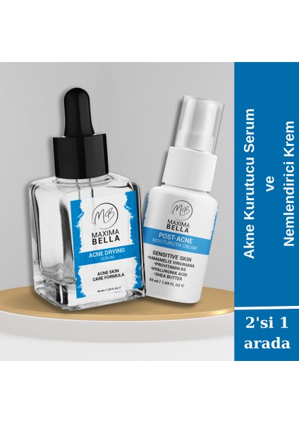 Akne Karşıtı Serum Ve Nemlendirici Bakım Kremi | 2 Ürün Birden|