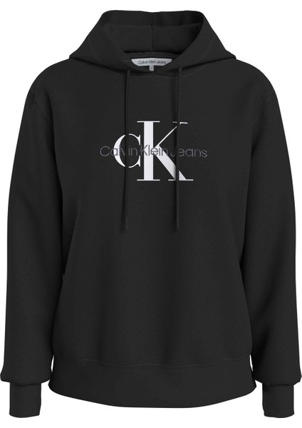 Kapüşon Yaka Baskılı Siyah Kadın Sweatshırt J20J221335