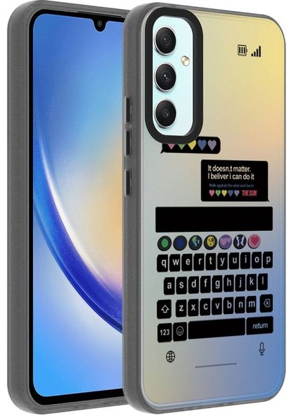Samsung Galaxy A24 Uyumlu Kılıf Klavye Temalı Telefon Kılıfı Kapak