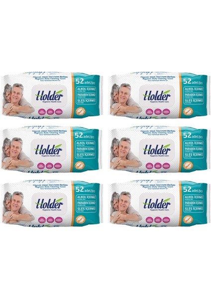 Holder Hasta Vücut Temizleme Havlusu 52 Li - 6 Adet