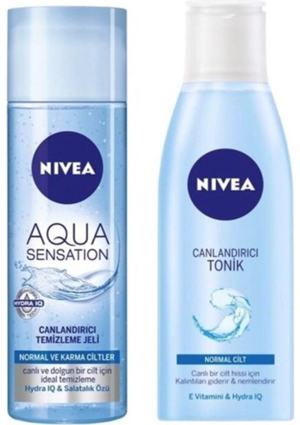 Aqua Sensation Yüz Temizleme Jeli 200 ml Canlandırıcı Yüz Tonik 200 ml