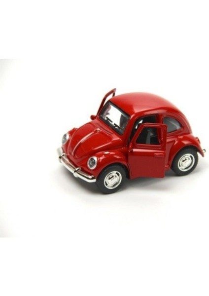 1967 Volkswagen Klasik Beetle Metal Çek Bırak Model Araba Kırmızı 9 cm TEVULIMMA028