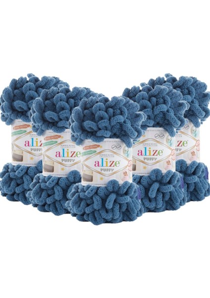 Puffy El Örgü Ipliği 5'li Paket - 637 Havacı - 100 Gr. 9 Mt. Parmak Örgü Ipi 769873781090