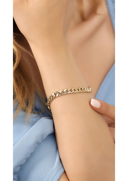 14 Ayar Altın Günlük Gurmet Bileklik Sade Şık