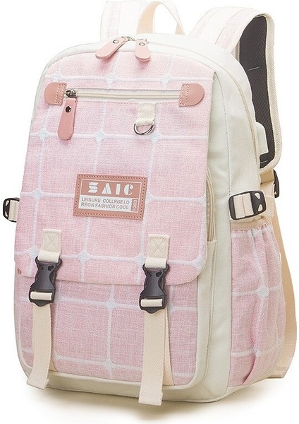 Bonanza Int USB Soket Tasarımlı Okul Sırt Çantası - Mor (Yurt Dışından)