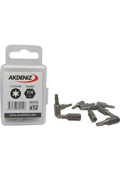 AKD/T15225 1/4 Torx T15X25 mm 48 adet Bits Uç