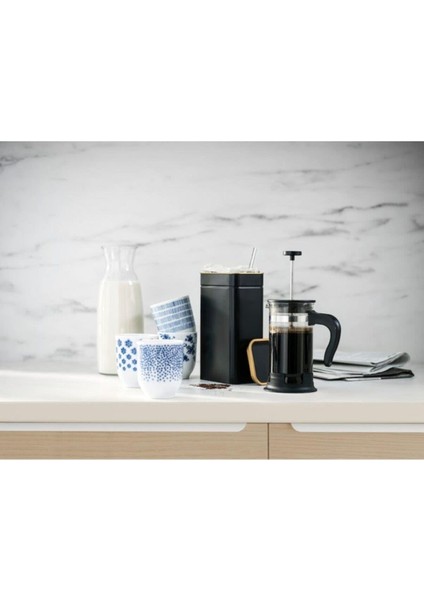 Blomnıng 11X7X20 cm Kalay Kaplama Çelik Kapaklı Kahve Çay Kurabiye Kuru Gıda Saklama Kutusu