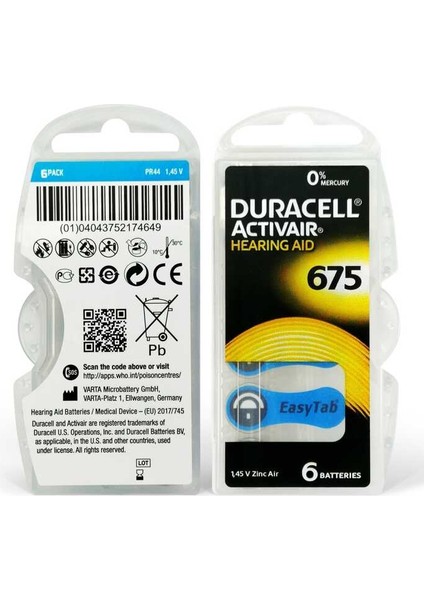 Activair 675 Kulaklık Pili 6'lı