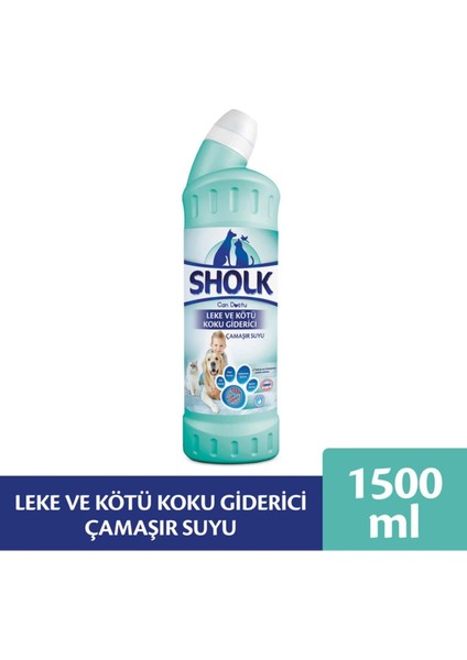 Evcil Hayvan Leke ve Koku Giderici Oksıjenlı Çamaşır Suyu 750ML X2 Adet (1,5 L)