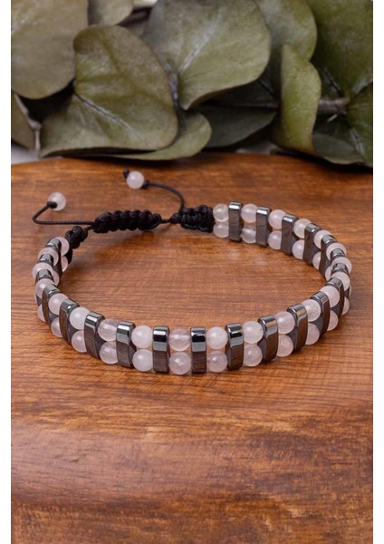 Pembe Kuvars Taşı ve Hematit Taşı Bileklik fiyatları