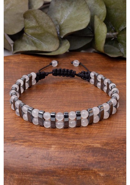 Selenit Taşı ve Hematit Taşı Bileklik