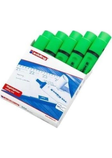 Edding 344 Fosforlu Kalem Yeşil 10'Lu Pake