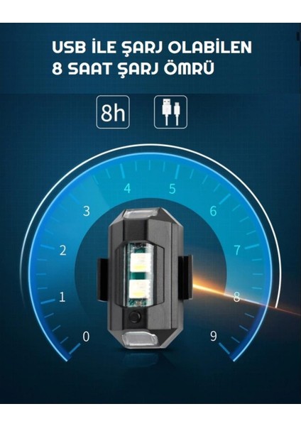 7 Renk Çarpışma Önleyici Bisiklet Uyarı Ikaz Ledi Drone Çakar LED