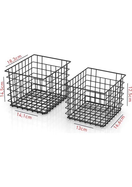 Teknotel Organizer Dekoratif 2'li Sepet Krom EG218