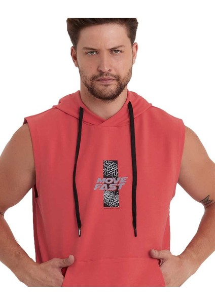 Erkek Kapüşonlu Kanguru Cepli Kolsuz Sweatshirt modelleri