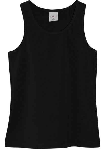 Siyah Basic Kız Çocuk Arka Büzgülü Yüzücü Atlet