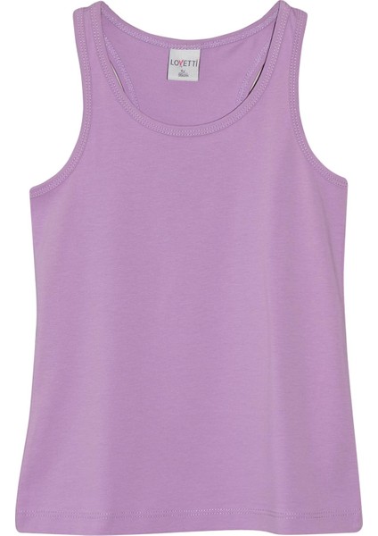 Lila Basic Kız Çocuk Arka Büzgülü Yüzücü Atlet