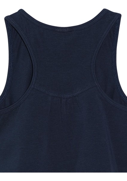 Koyu Lacivert Basic Kız Çocuk Arka Büzgülü Yüzücü Atlet modelleri