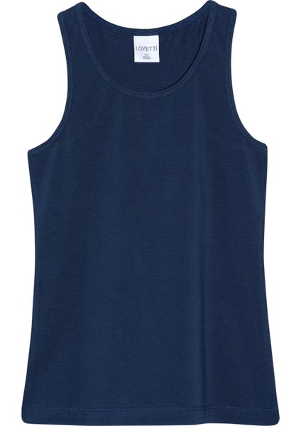 Açık Lacivert Basic Kız Çocuk Arka Büzgülü Yüzücü Atlet