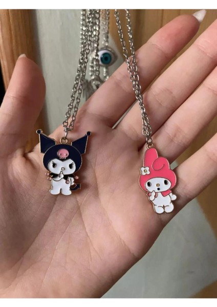 Iyi Moda Fantasy Magic Kuromi My Melody Best Friends Çiftli Kolye