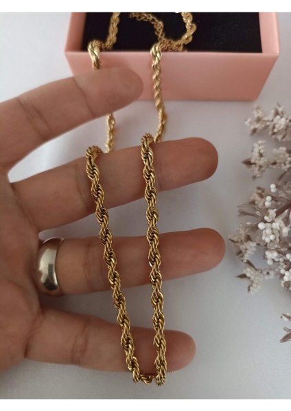 Jüpiterjewellery Çelik Burgu Uzun 4mm Zincir Kolye modelleri