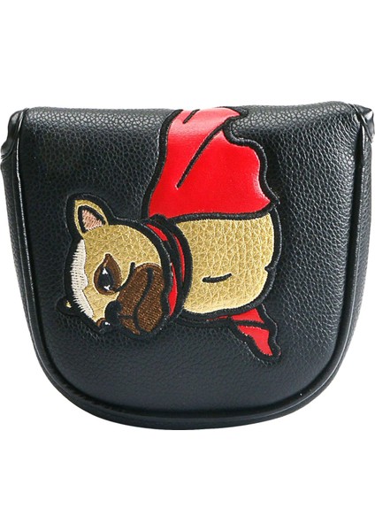 Golf Mallet Putter Head Cover Pu Putter Headcover Dayanıklı Golf Koruyucu Yarı Direme Siyah (Yurt Dışından)