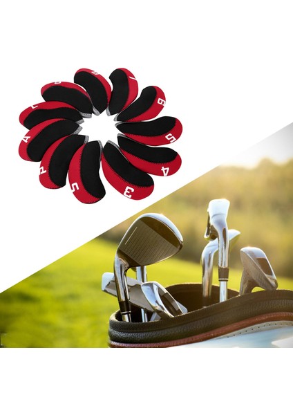 11 Adet Golf Ütüler Baş Kapakları Koruyucusu Golf Kulübü Kafa Kapağı Anticater Antication Kırmızı (Yurt Dışından) indirimleri