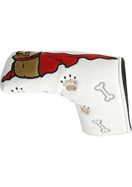 Golf Mallet Putter Head Cover Pu Putter Headcover Dayanıklı Golf Koruyucusu Düz Beyaz (Yurt Dışından)