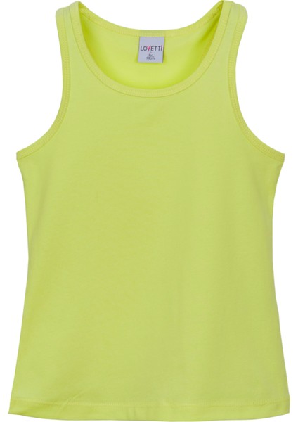 Neon Sarı Basic Kız Çocuk Yüzücü Atlet