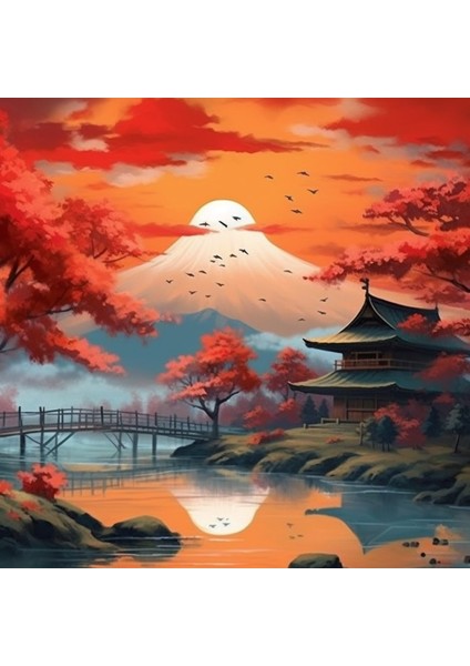 Büyüleyici Doğa Japon Göl Manzaralı Ev Poster Duvar Kağıtları Tek Parça Kaplama fiyatları