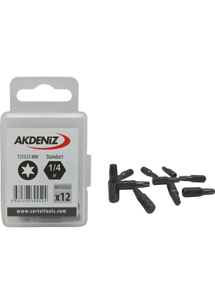 AKD/T25225 1/4 Torx T25X25 mm 144 Adet Bits Uç